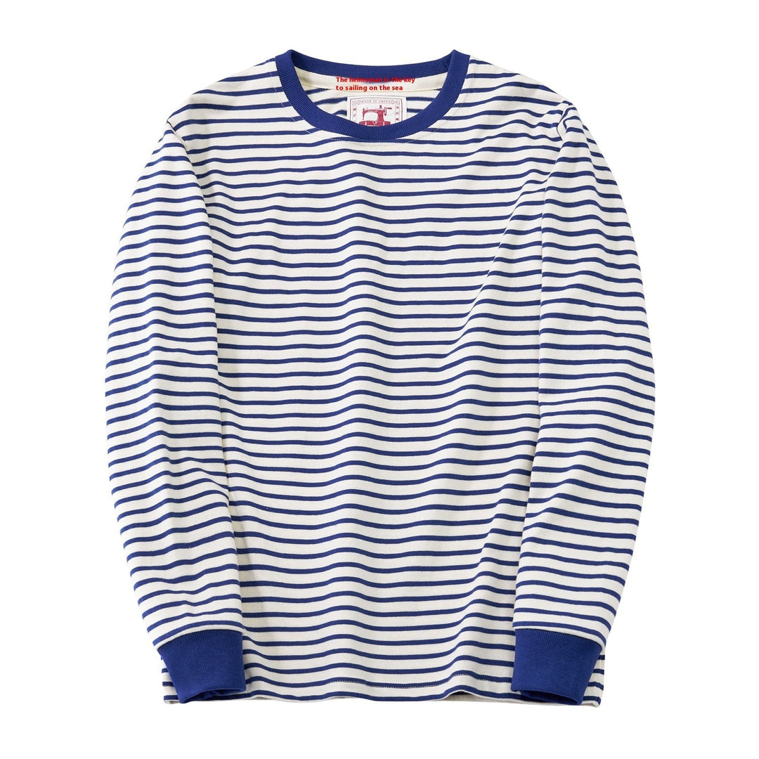Herren Langarmshirt gestreift, Rundhals-Pullover. Bequemes, modisches Oberteil für Freizeit & Alltag.