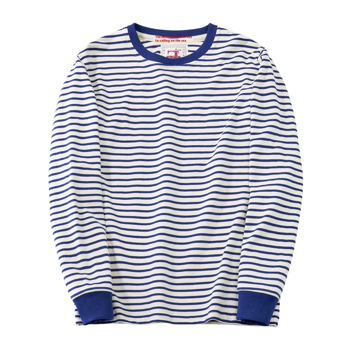 Herren Langarmshirt gestreift, Rundhals-Pullover. Bequemes, modisches Oberteil für Freizeit & Alltag.
