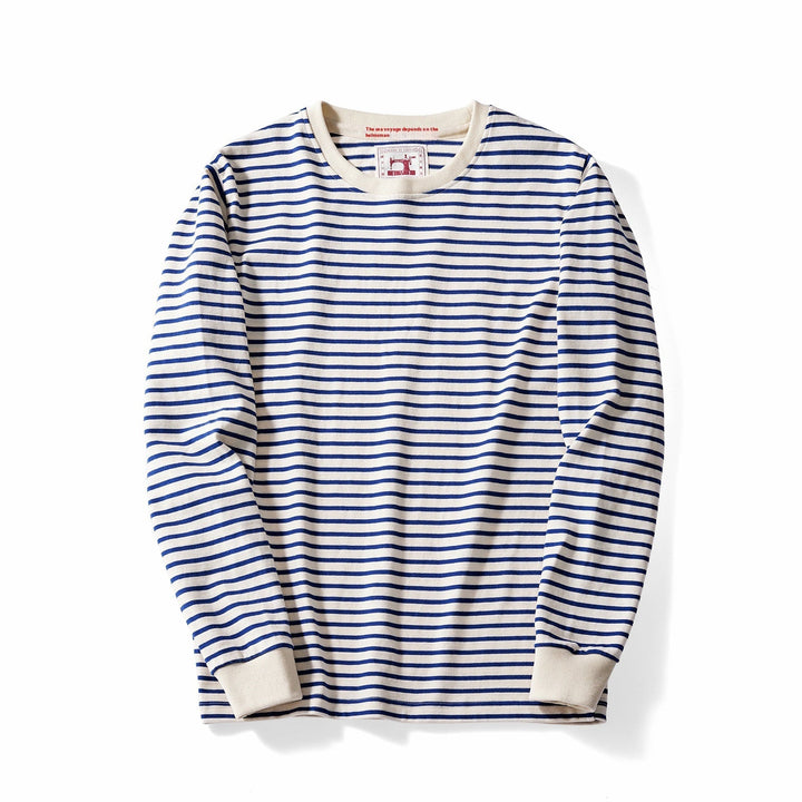 Komfortables Herren Langarmshirt gestreift, Rundhals-Pullover. Basic für jeden Tag, ideal für Komfort & Stil.