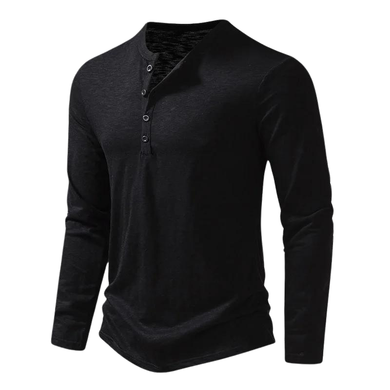 Komfortables Herren Langarmshirt aus weicher Baumwolle in Grau, perfekt für Freizeit & stilvolle Outfits.