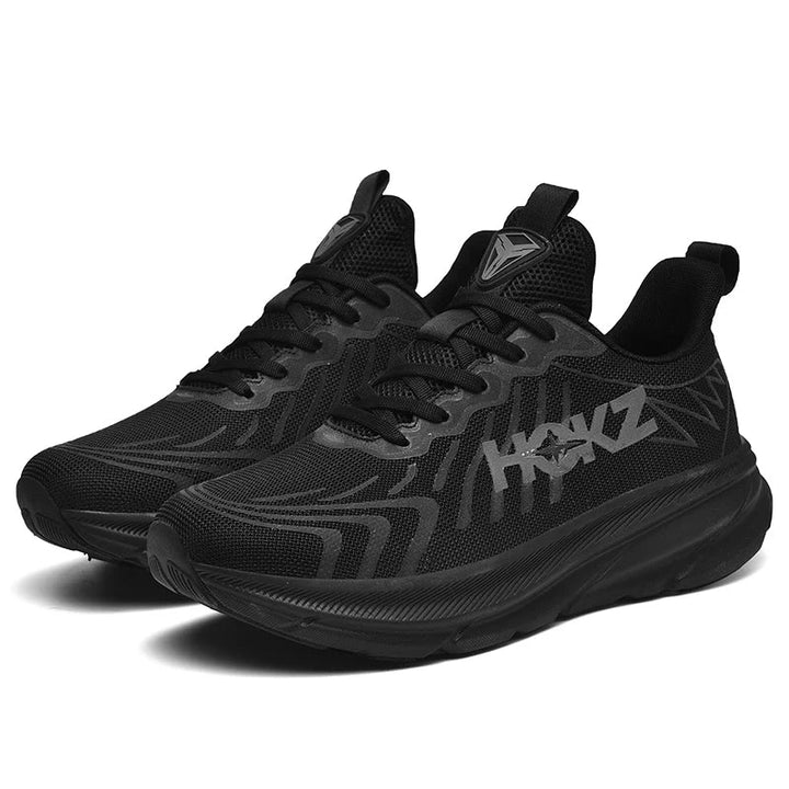 Ein Paar Herren Laufschuhe, Sportsneaker mit Feder-Sohle, Stoßdämpfung & atmungsaktivem Design.