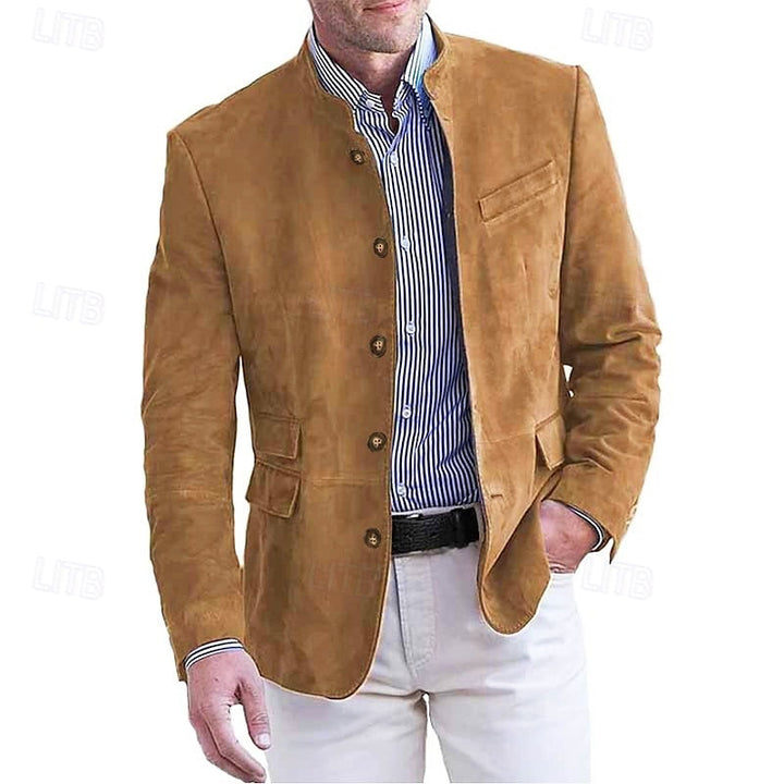 Herren leichte Übergangsjacke für Frühling & Herbst. Stilvolle Freizeitjacke mit Stehkragen, atmungsaktiv & bequem.