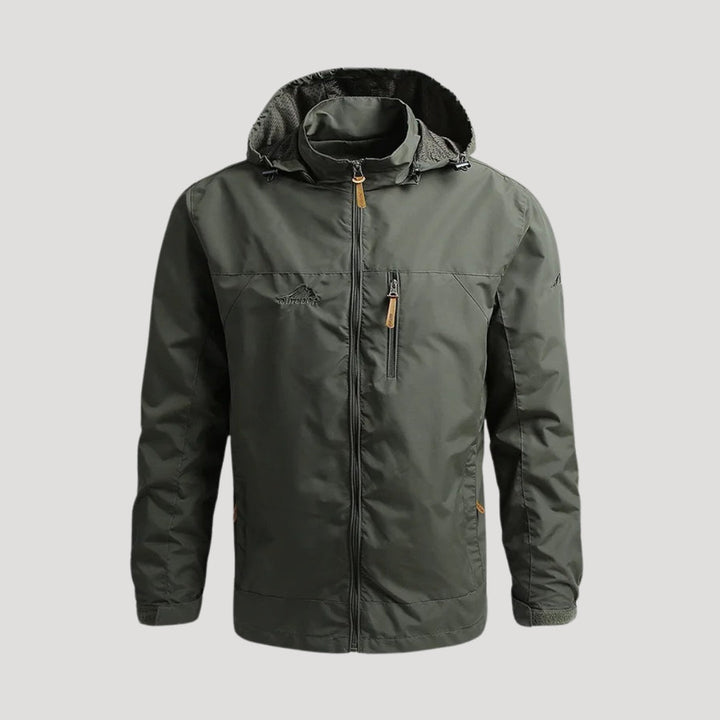 Herren leichte Frühlingsjacke mit Kapuze und Reißverschluss, ideal für Outdoor, Sport und Alltag.