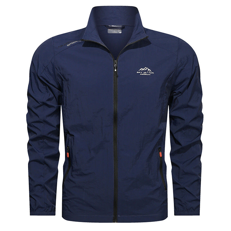 Herren leichte Sportjacke, schnelltrocknend & UV-Schutz, ideal für Herbst-Outdoor-Aktivitäten.