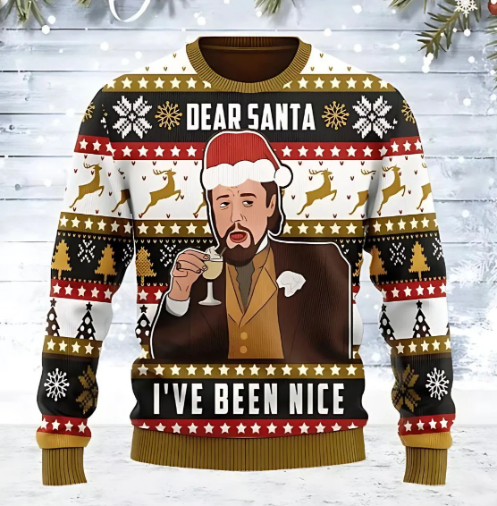 Herren lustiger Meme-Weihnachtspullover. Festlicher Sweater mit witzigem Meme-Motiv für winterliche Gemütlichkeit.