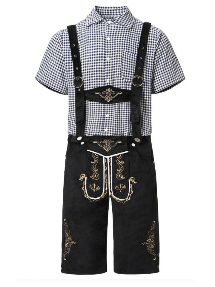 Hochwertiges kariertes Hemd, passend zur Lederhose. Perfektes Herren Trachtenmode Komplett Outfit.