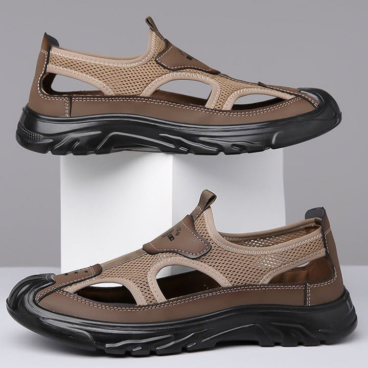 Rutschfeste Herren Sandalen, orthopädisch, atmungsaktiv. Ideale Begleiter für Sommer, Outdoor & Freizeit.
