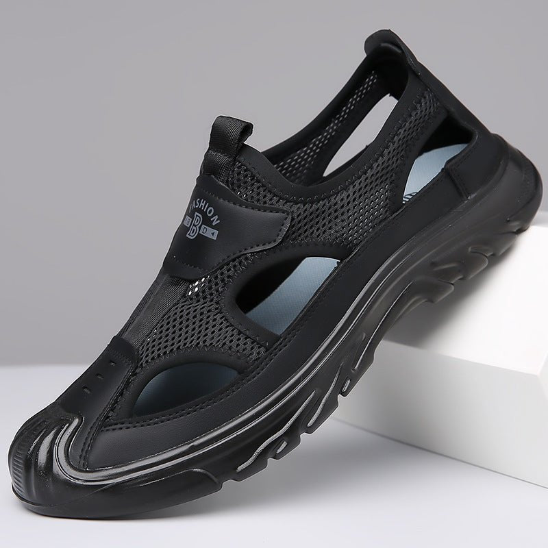 Stylische Herren Orthopädische Sandalen von der Seite. Ideal für Sommer, Freizeit & Reisen, rutschfest.