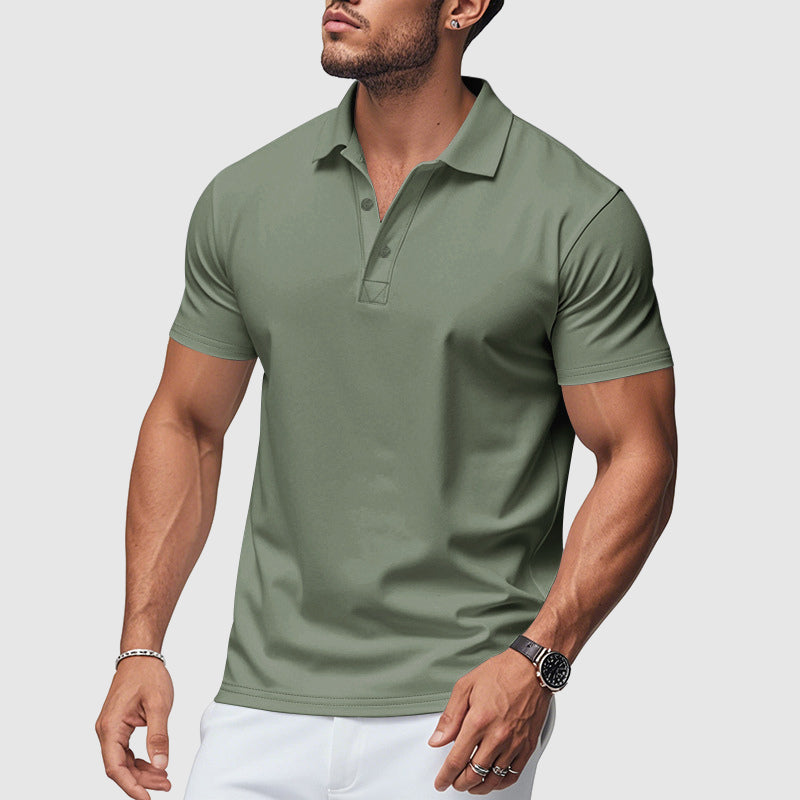 Grünes Kurzarm-Herren-Poloshirt, klassisch & sportlich. Stylisches Poloshirt für moderne Herrenmode.