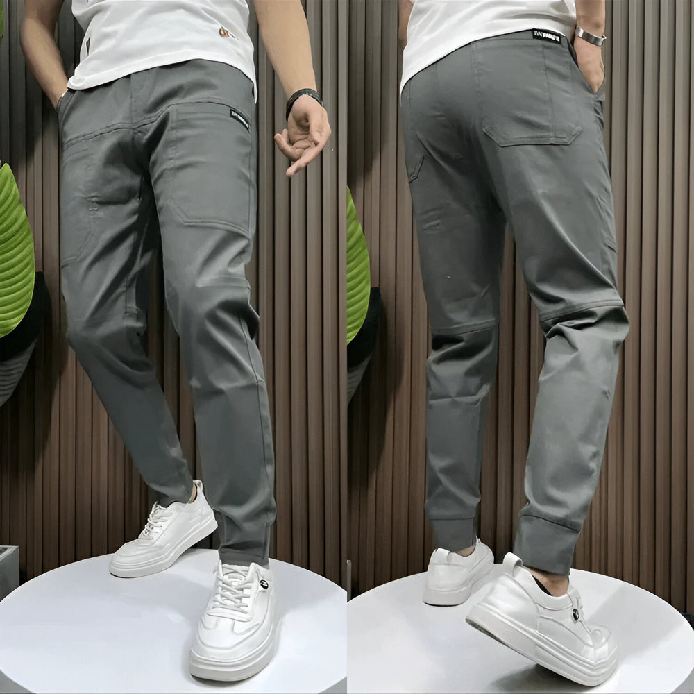 Stilvolle Herren Stretch Cargohose in Beige mit praktischen Taschen, ideal für Freizeit & modernen Look.