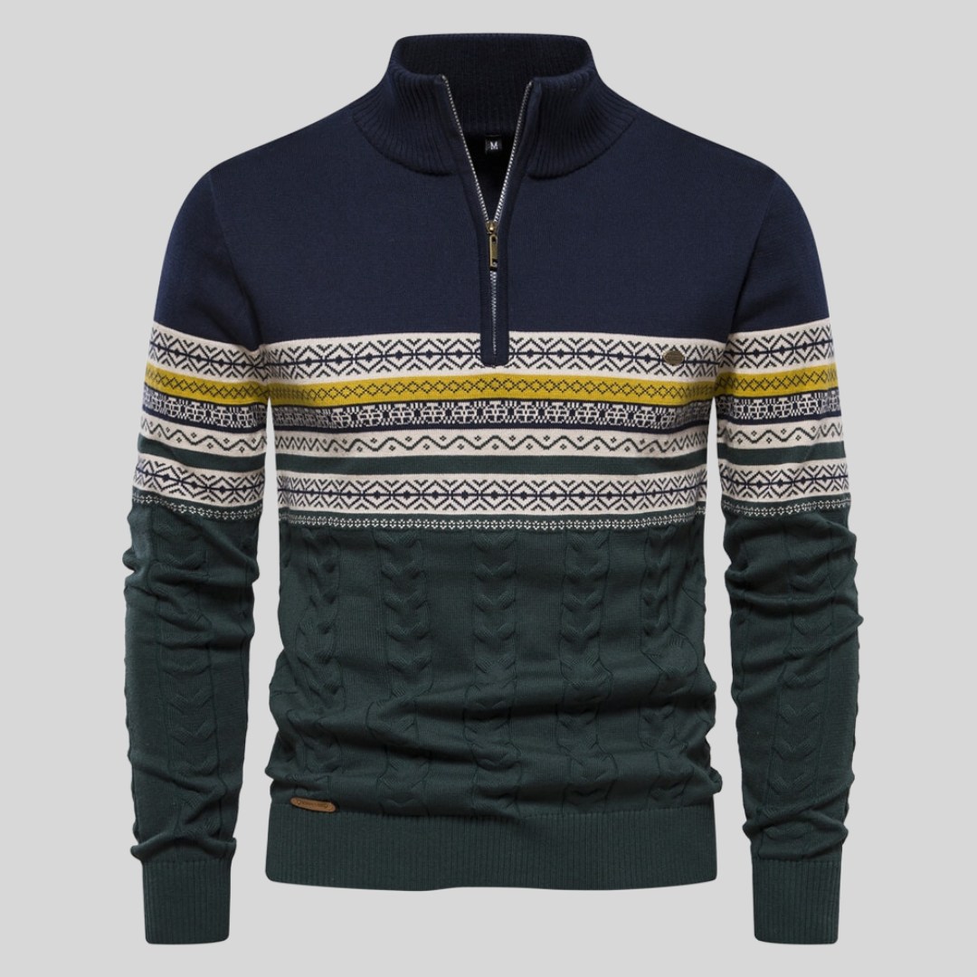 Bequemer Herren Pullover mit Langarm und Rundhals in melierter Optik, ideal für entspannte Freizeit.