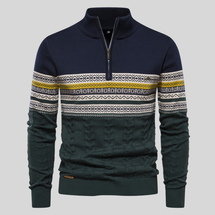 Bequemer Herren Pullover mit Langarm und Rundhals in melierter Optik, ideal für entspannte Freizeit.