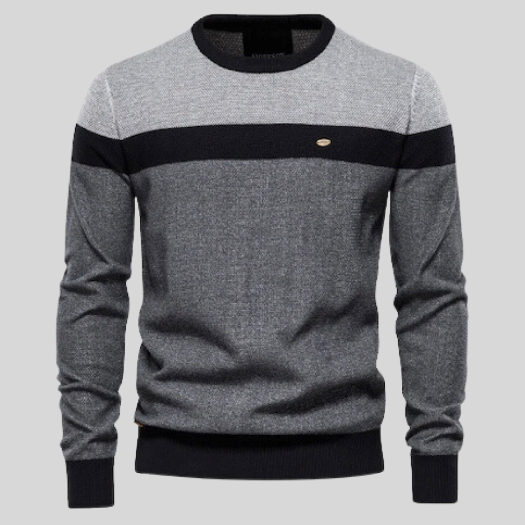 Stylischer Herren Langarm-Sweater, Basic Rundhals-Pullover im Regular Fit, perfekt für Herrenmode.