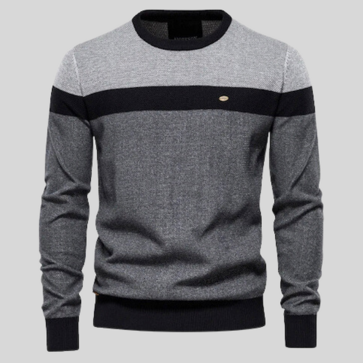 Stylischer Herren Langarm-Sweater, Basic Rundhals-Pullover im Regular Fit, perfekt für Herrenmode.