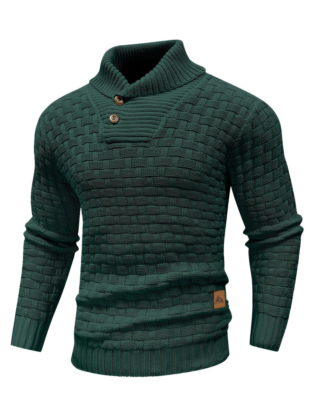 Stilvoller Herren Winterpullover mit Waffelstruktur, Schalkragen – vielseitig kombinierbar.