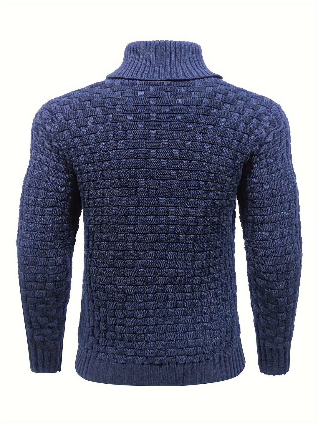 Stilvoller Herren Pullover mit Waffelstruktur, Schalkragen & hochwertigem Strickgewebe.