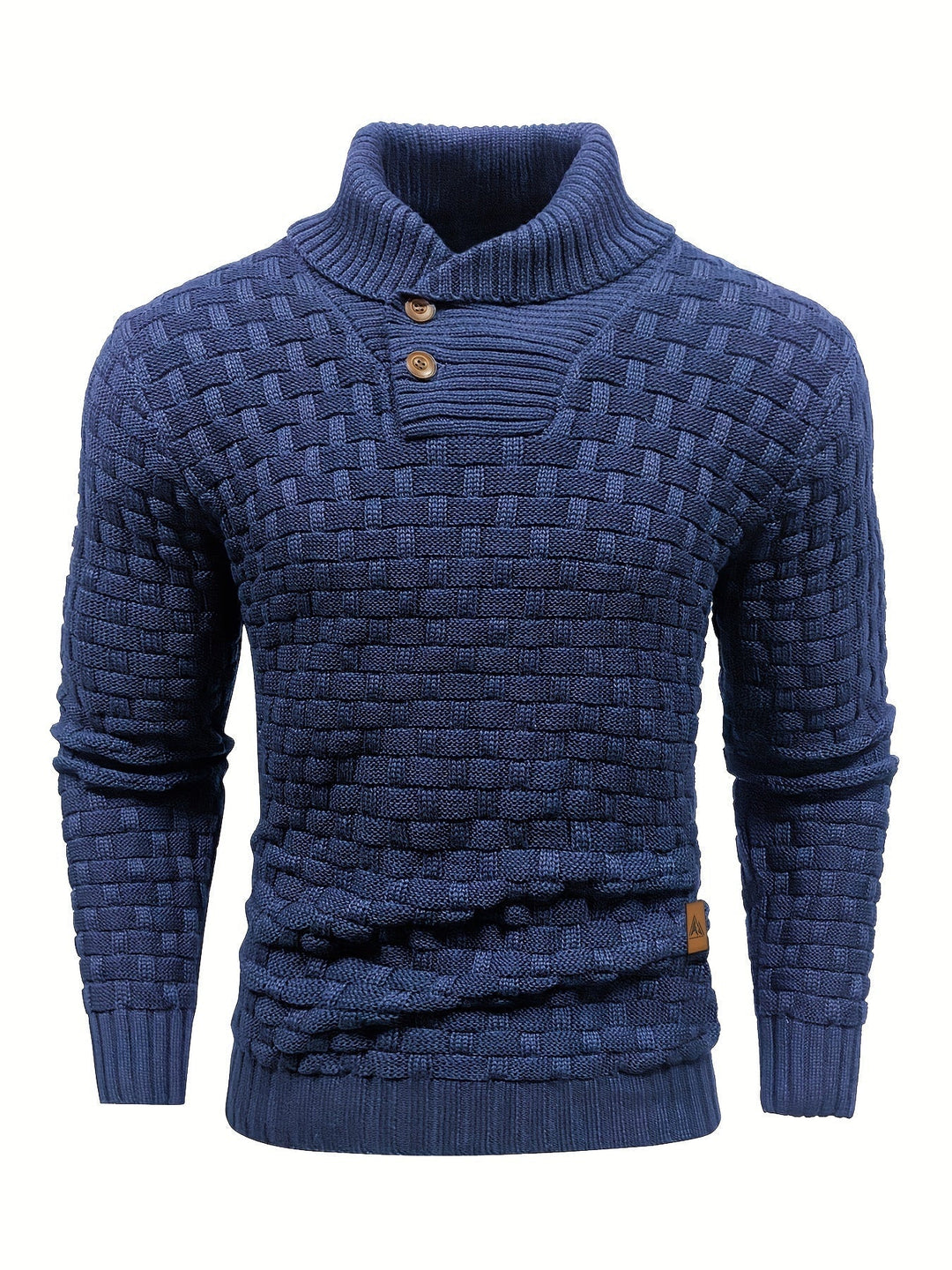 Lässiger Herren Strickpullover mit Schalkragen, Waffelstruktur & bequemem Sitz.