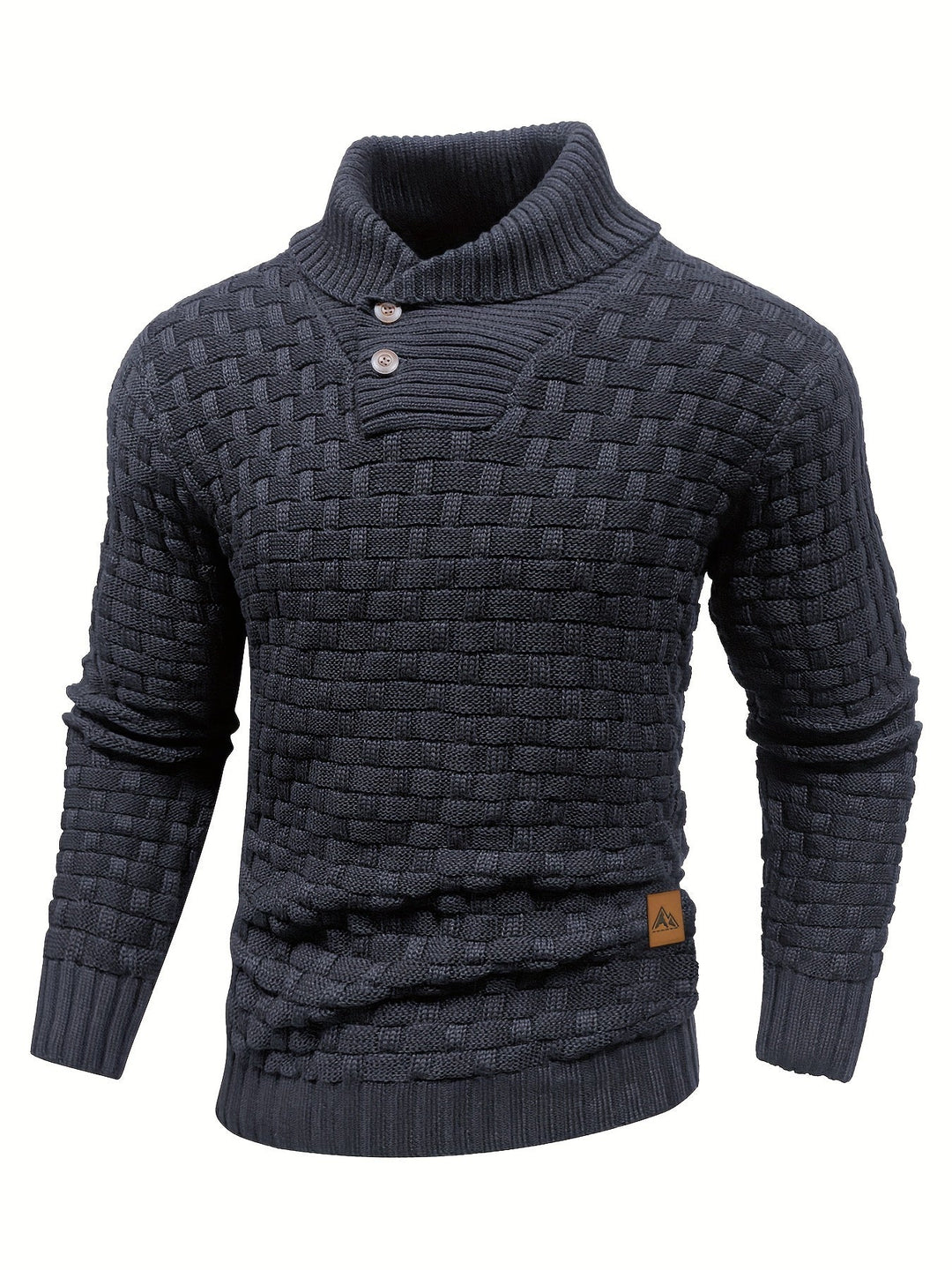 Lässiger Winterpullover Herren: Waffelstruktur, Schalkragen – bequem & zeitlos.