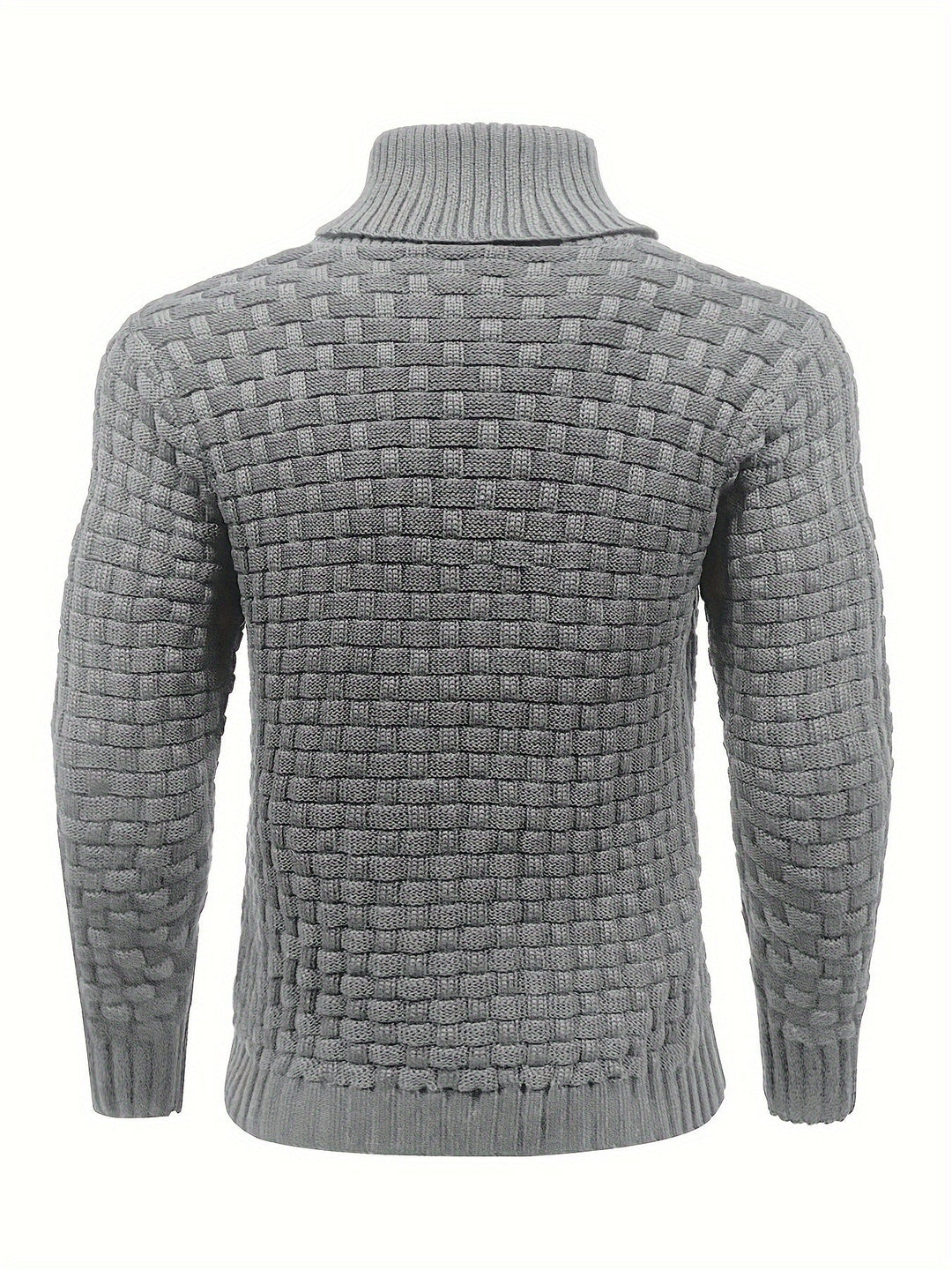 Komfortabler Herren Pullover mit Waffelstruktur, Schalkragen – ideal für Übergang & Winter.