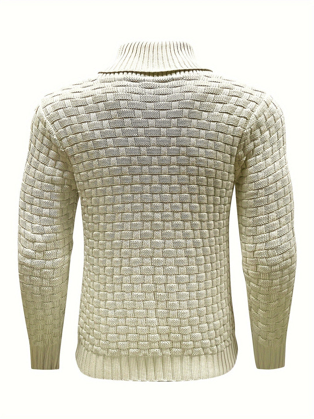 Moderner Herren Pullover mit Waffelstruktur, Schalkragen – stilvoll & warm zugleich.