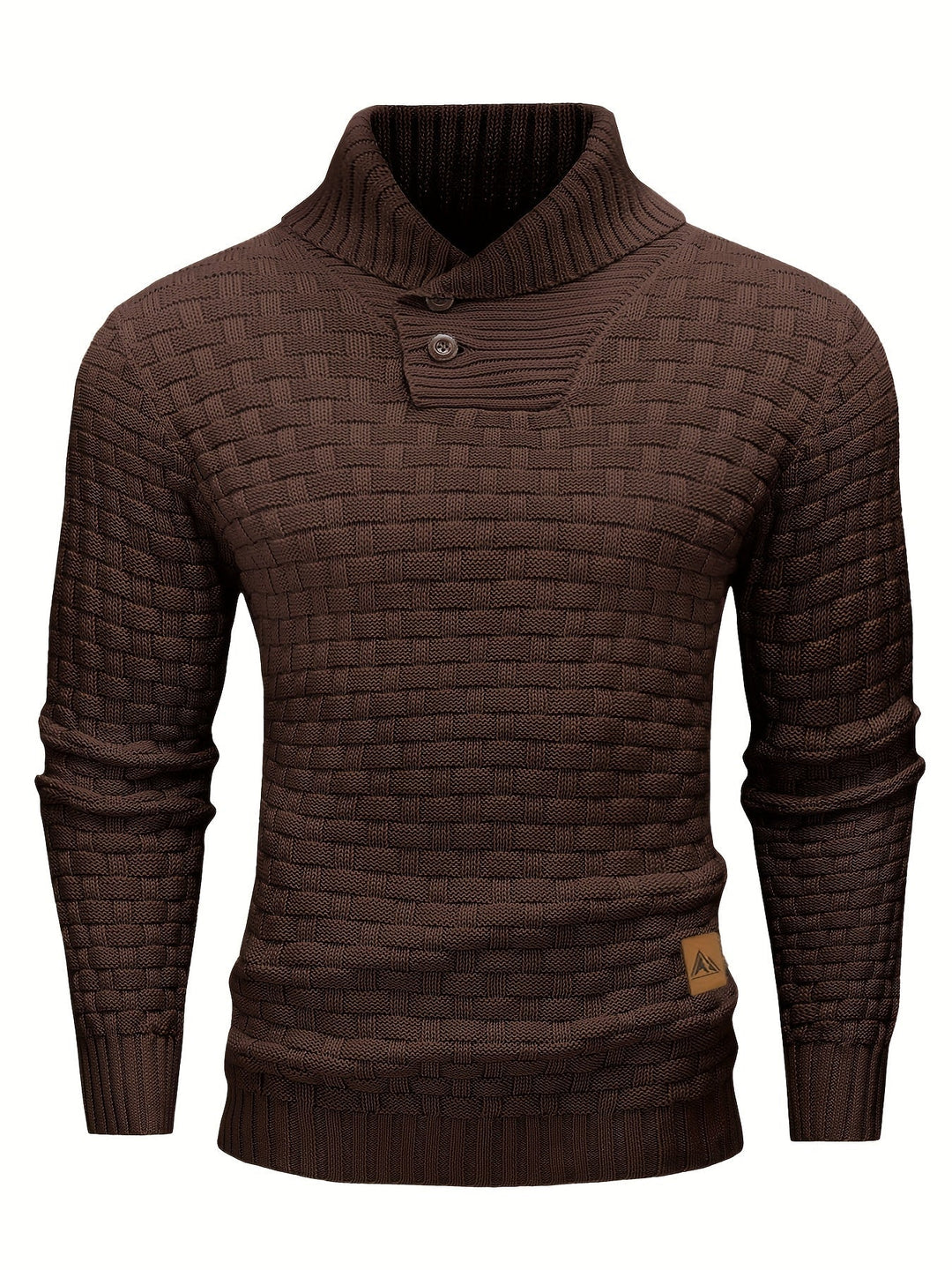 Warmer Herren Pullover: Waffelstruktur, Schalkragen, Strick – ideal für kühle Abende.