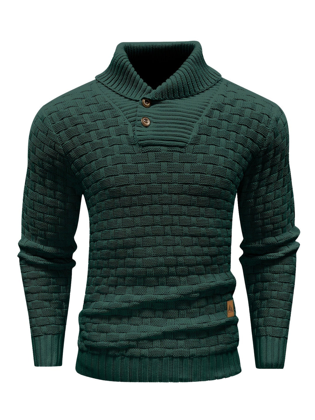 Komfortabler Herren Winterpullover mit einzigartiger Waffelstruktur & Schalkragen.