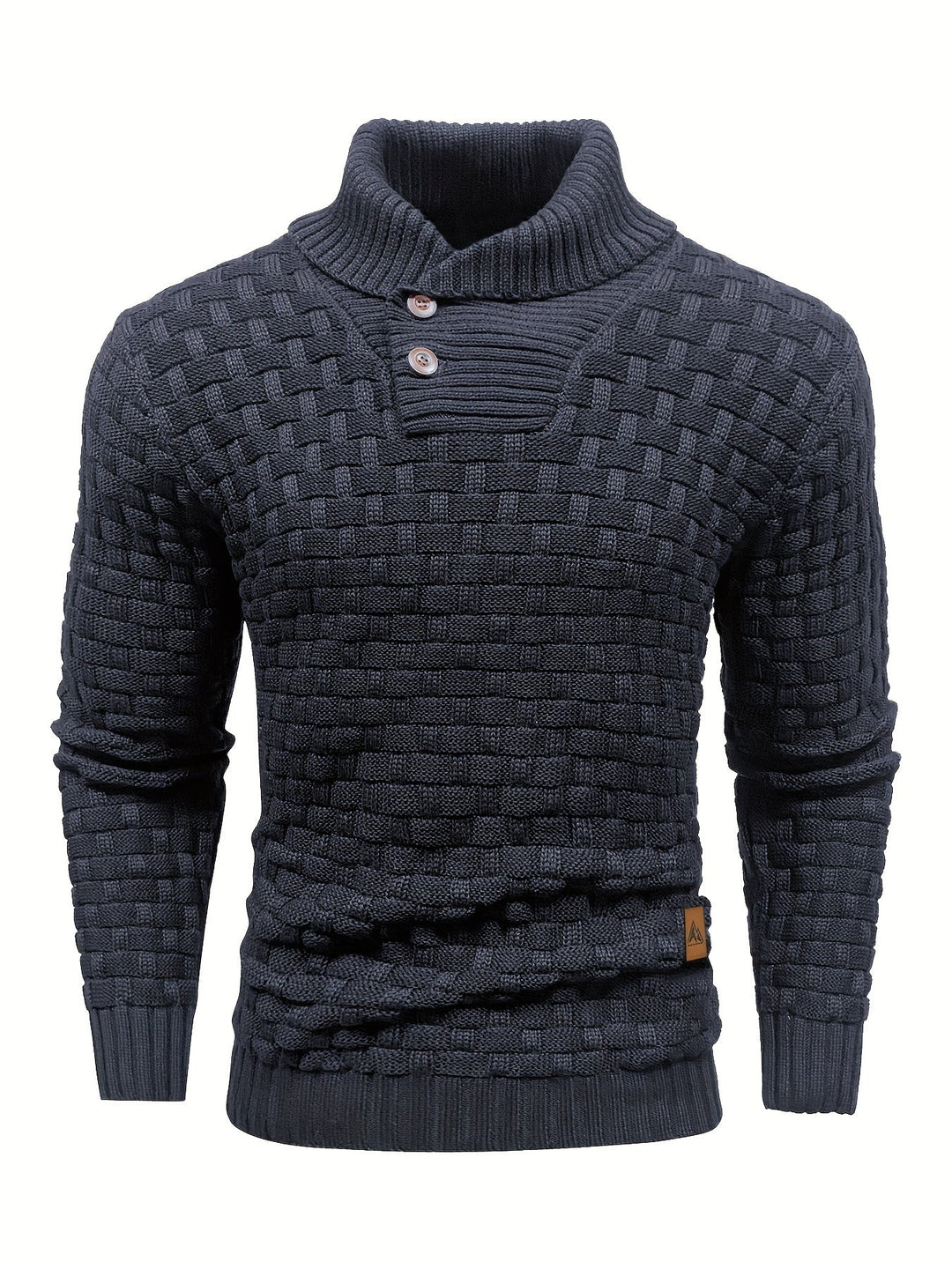 Stilvoller Herren Pullover mit Waffelstruktur, Schalkragen – ideal für Freizeit & Büro.