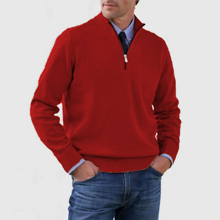 Herren Pullover mit Halbreißverschluss, stilvoll & warm für Freizeit und Business Casual. Bequem & vielseitig.