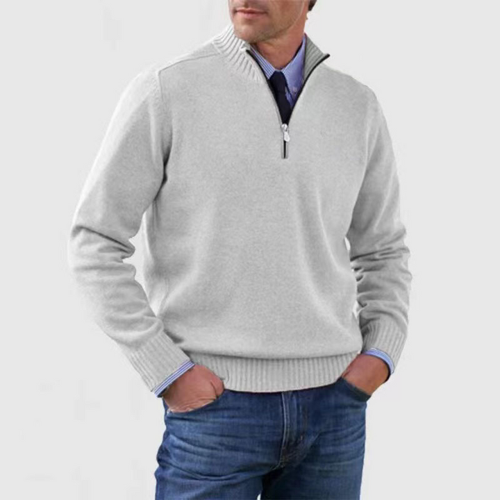 Warmer Herren Winterpullover mit Halbreißverschluss. Perfekt für kalte Tage, bequem & modisch.