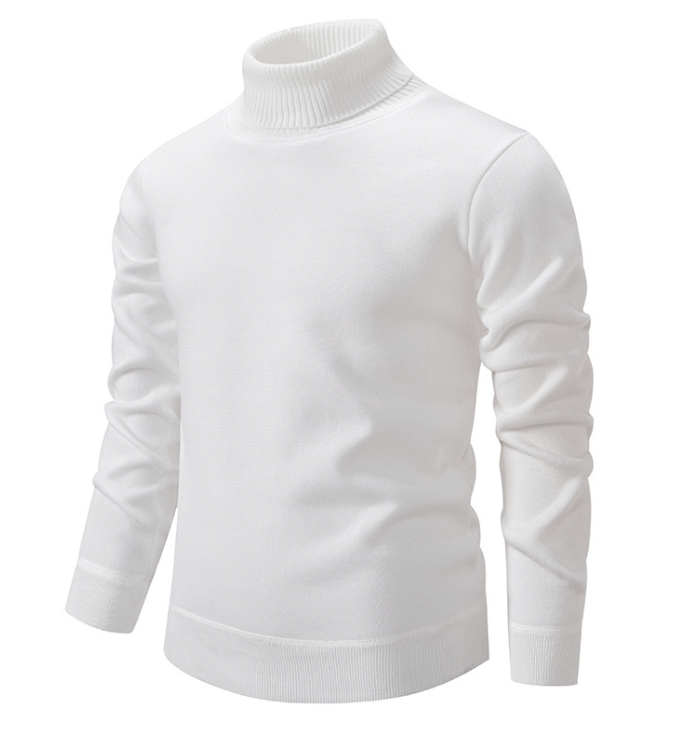 Stylischer Herren Rollkragen-Strickpullover, ideal für Layering und modische Winter-Outfits.