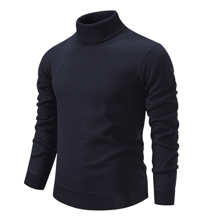 Warmer Herren Pullover mit hohem Rollkragen, Feinstrick, elegant für Büro und Freizeit.