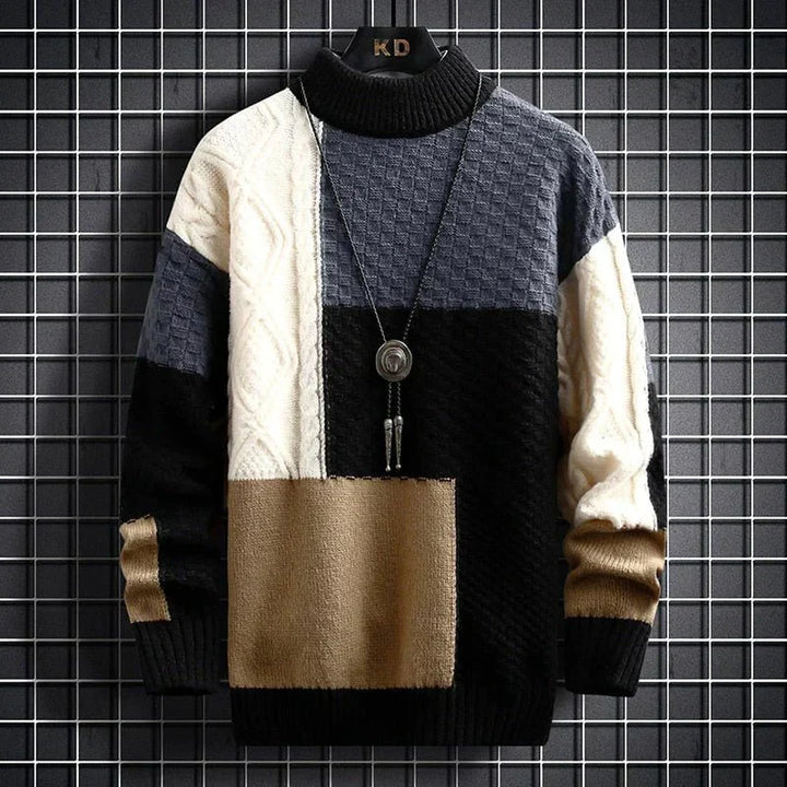 Moderner Herren Langarm-Rollkragenpullover. Perfekt für elegante Herrenmode & den warmen Winteralltag.