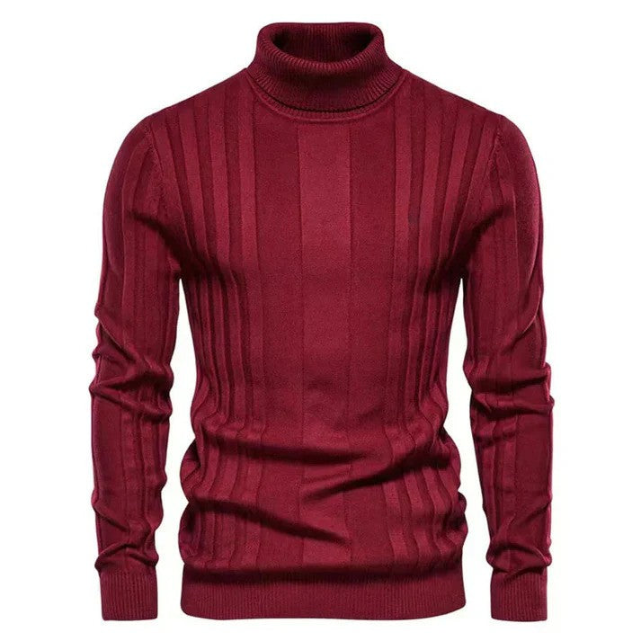 Bequemer, warmer Herren Winterpullover mit Rollkragen. Ideal für kalte Tage und stilvolle Herbstmode.