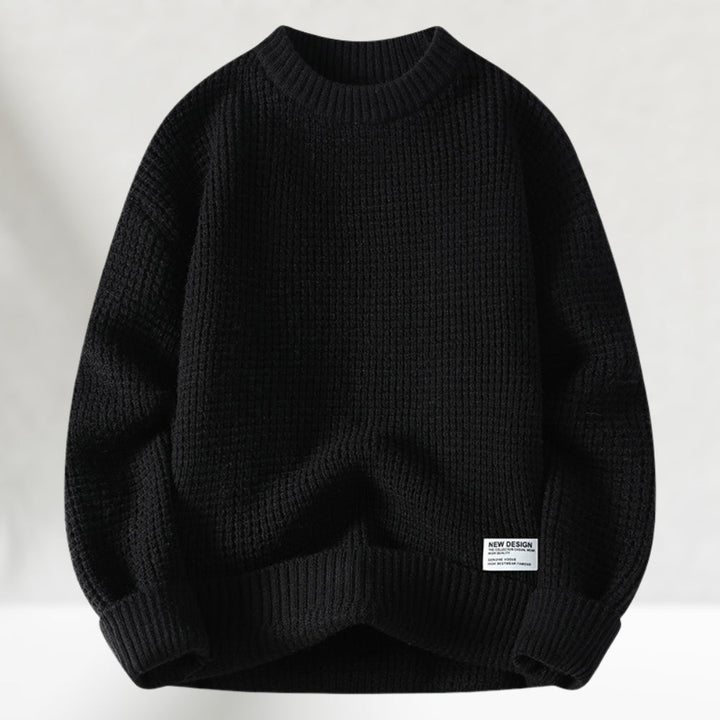 Herren Rundhals Strickpullover aus Waffelstrick, warm & gemütlich für Herbst & Winter. Ideal für Freizeit.