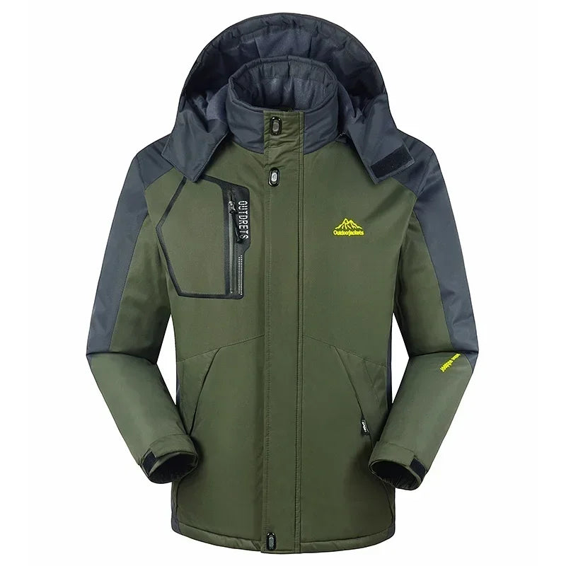 Moderne Herren Sportjacke mit Kapuze, für Wintersport & Outdoor. Bietet Wärme und Stil für kalte Tage im Schnee.
