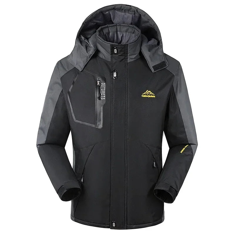 Robuste Herren Skijacke mit Kapuze, wasserdicht & winddicht. Ultimativer Schutz und warme Winterjacke für die Piste.