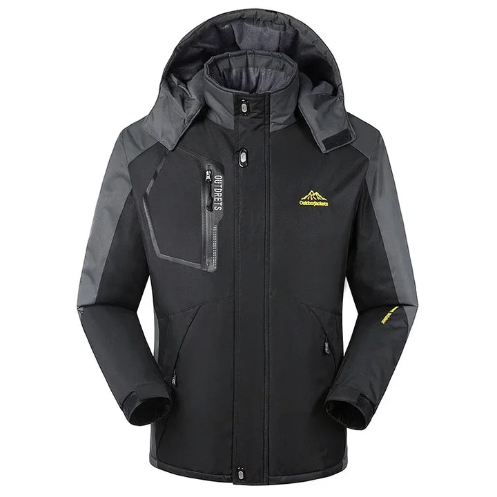 Robuste Herren Skijacke mit Kapuze, wasserdicht & winddicht. Ultimativer Schutz und warme Winterjacke für die Piste.