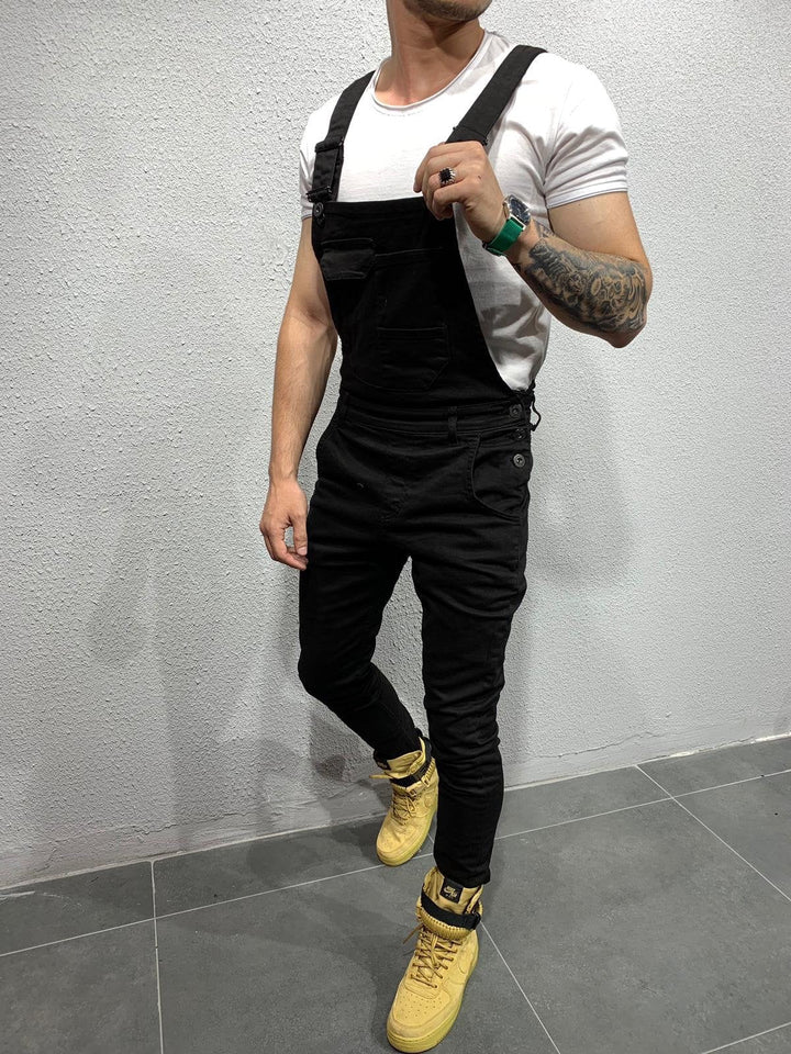 Herren Jeans Overall eng anliegend, Slim Fit, mit cooler Klappentasche, ideal für Freizeitlooks.