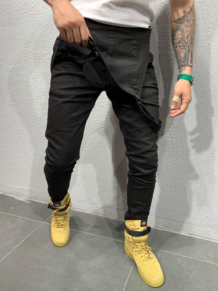 Denim Herren Overall Skinny Fit, modischer Freizeitlook, mit funktionaler Klappentasche vorne.