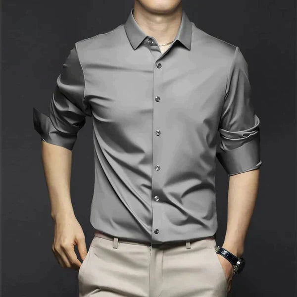 Modernes Frühlingshemd für Herren: Slim Fit Langarmhemd, perfekt für Büro, Freizeit und elegante Anlässe.