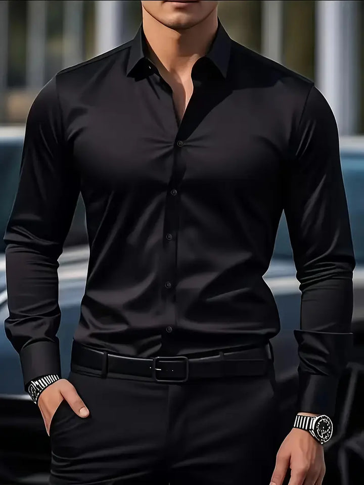 Herren Slim Fit Langarmhemd in Blau für stilvollen Alltag