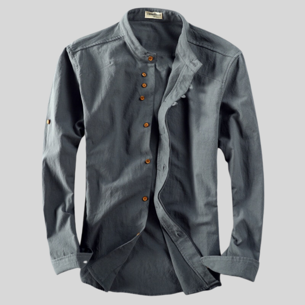 Modernes Herren Langarmhemd Slim Fit in Weiß, ideal als Freizeithemd & für komfortable Eleganz.