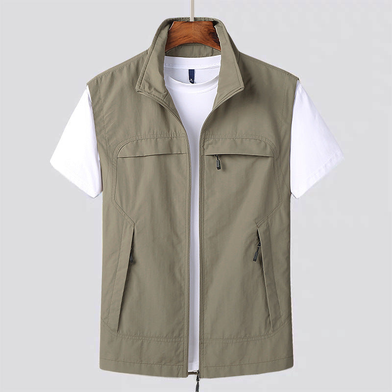 Herren Slim Fit Weste mit Reißverschluss, perfekt für Herbst und Winter. Moderne ärmellose Mode.