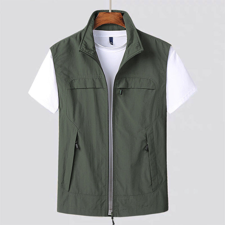 Stilvolle Herren Slim Fit Reißverschluss Weste; ideal für Freizeit, Outdoor und Übergangszeit.