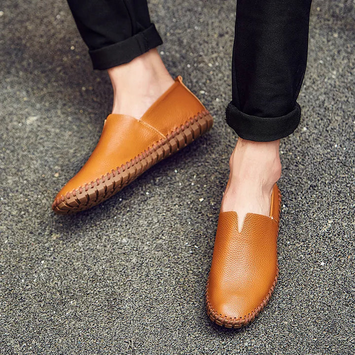 Gelbe Herren Slip-On Freizeitschuhe, modisch & komfortabel für Frühjahr & Herbst. Perfekte Alltagsschuhe.