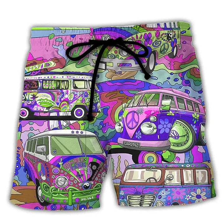 Modische Herren Shorts für den Sommer; freche Cartoon-Prints und praktischer Kordelzug für optimalen Halt.