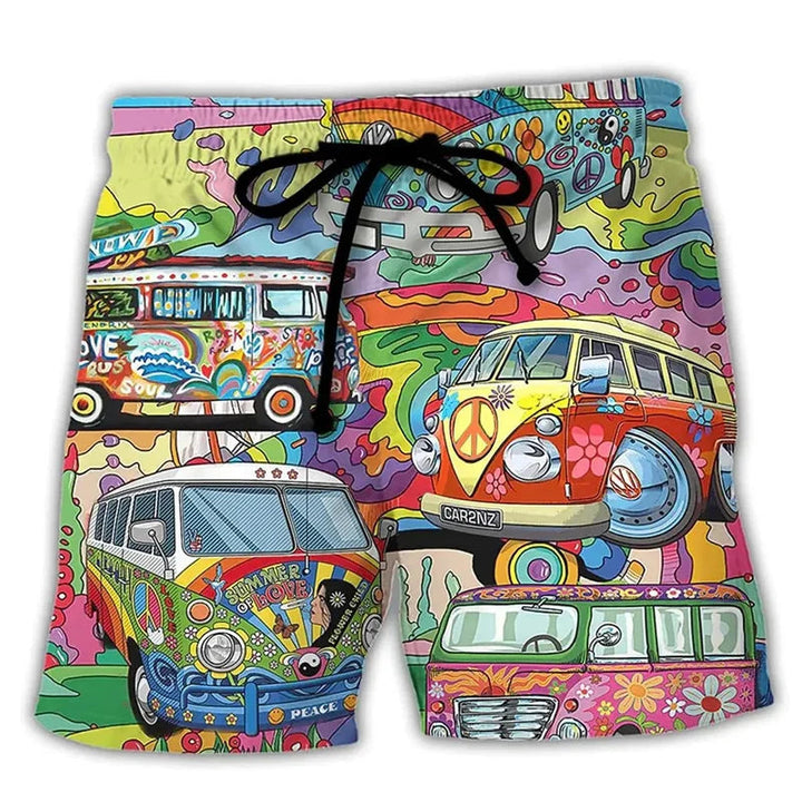 Bequeme Herren Freizeithose, kurze Sommer Badeshorts mit einzigartigen Cartoon-Prints; ideal für Pool & Meer.