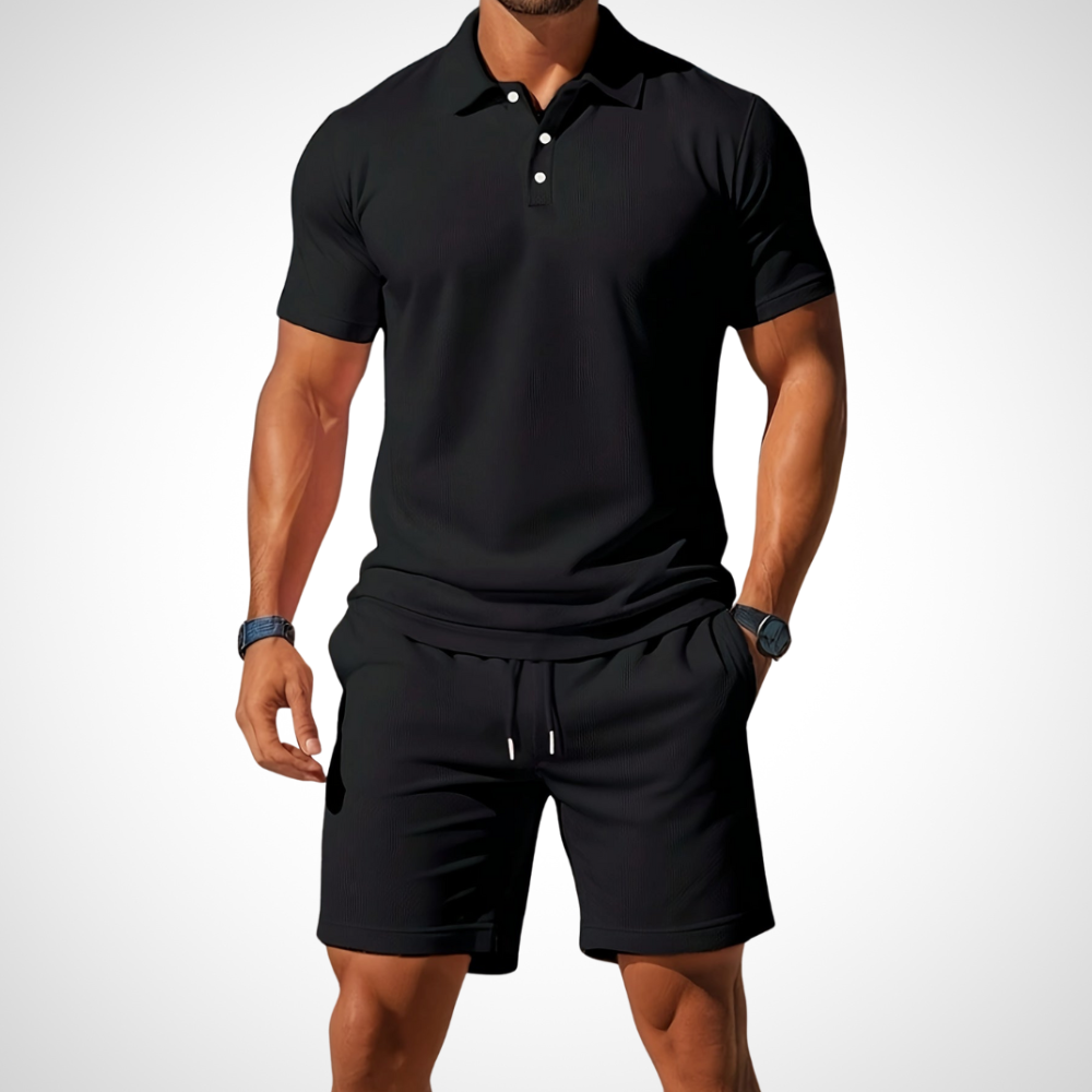 Herren Poloshirt-Shorts Set für den Sommer, lässig, bequem und vielseitig kombinierbar.