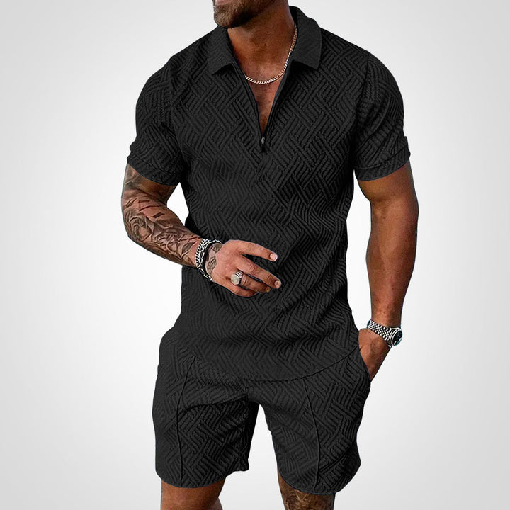 Stylisches Herren-Freizeitset: Modernes Kurzarmhemd & bequeme Shorts. Perfekt für den Sommer.