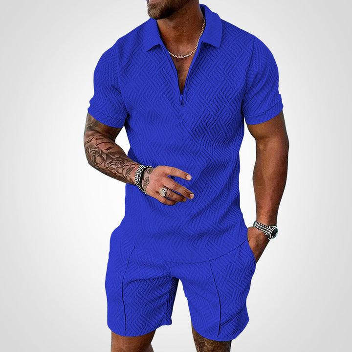Luftiges Herren-Sommeroutfit: Angenehm zu tragendes Kurzarmhemd & Shorts für heiße Tage. Maximaler Komfort.